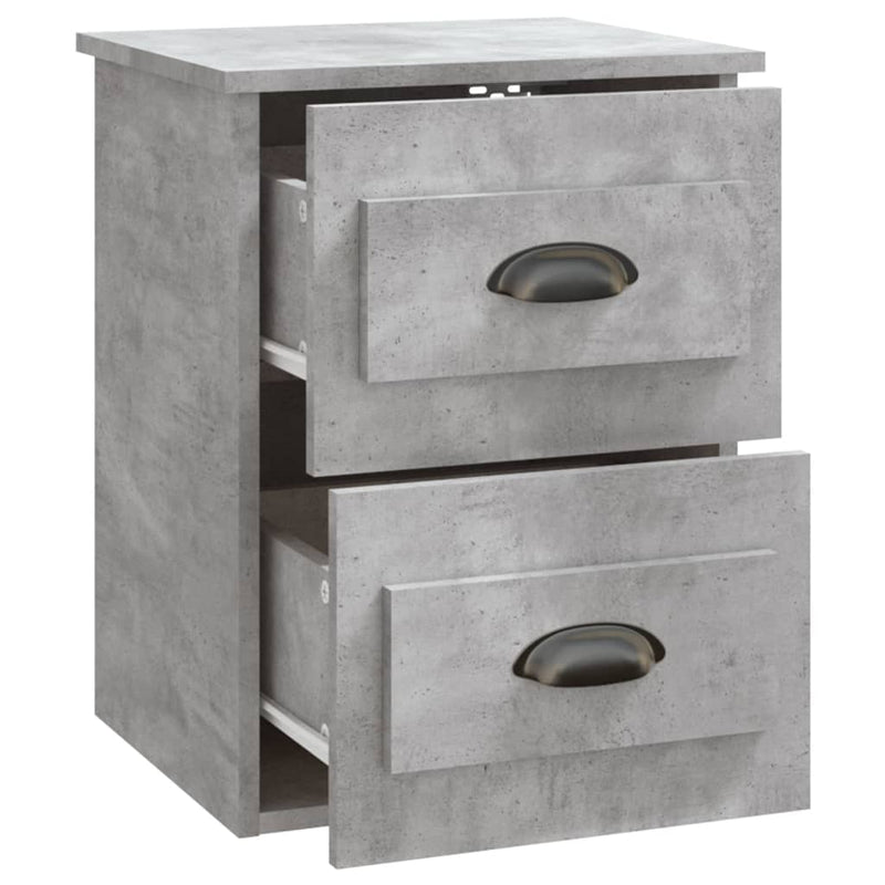 vidaXL 2 db betonszürke falra szerelhető éjjeliszekrény 41,5x36x53 cm