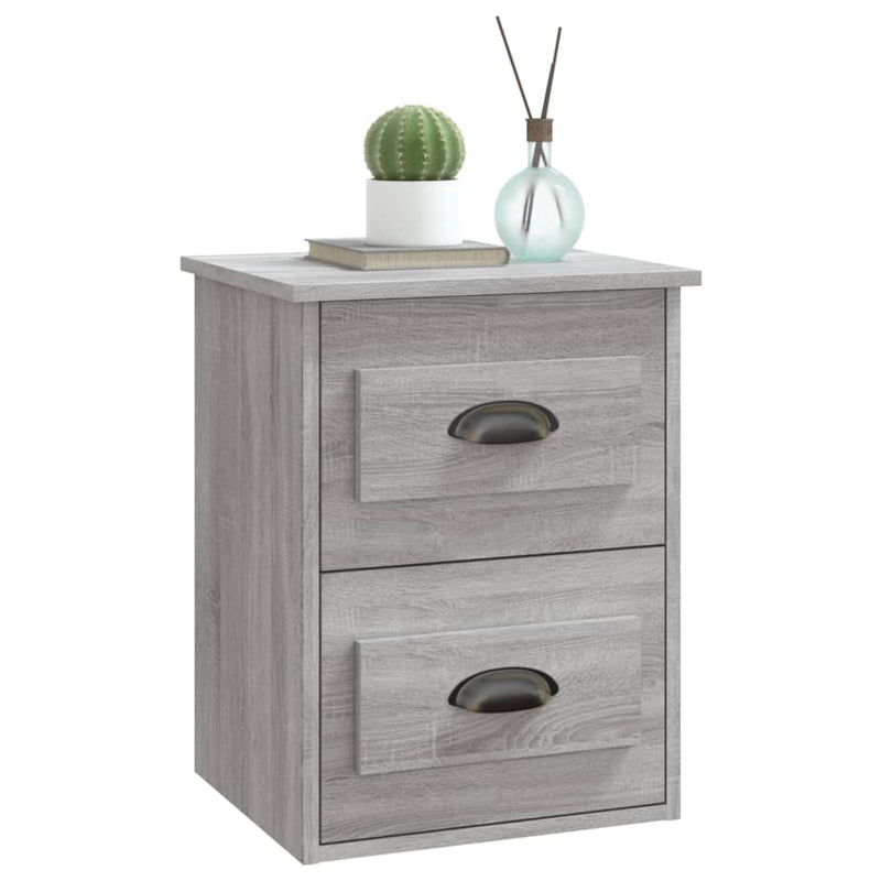 vidaXL 2 db szürke sonoma falra szerelhető éjjeliszekrény 41,5x36x53cm