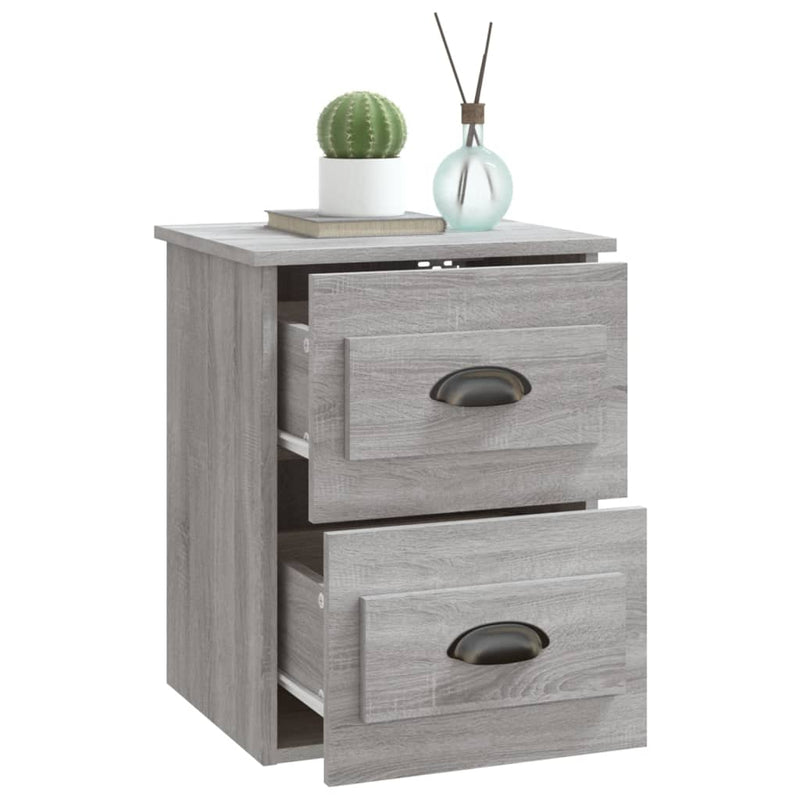 vidaXL 2 db szürke sonoma falra szerelhető éjjeliszekrény 41,5x36x53cm