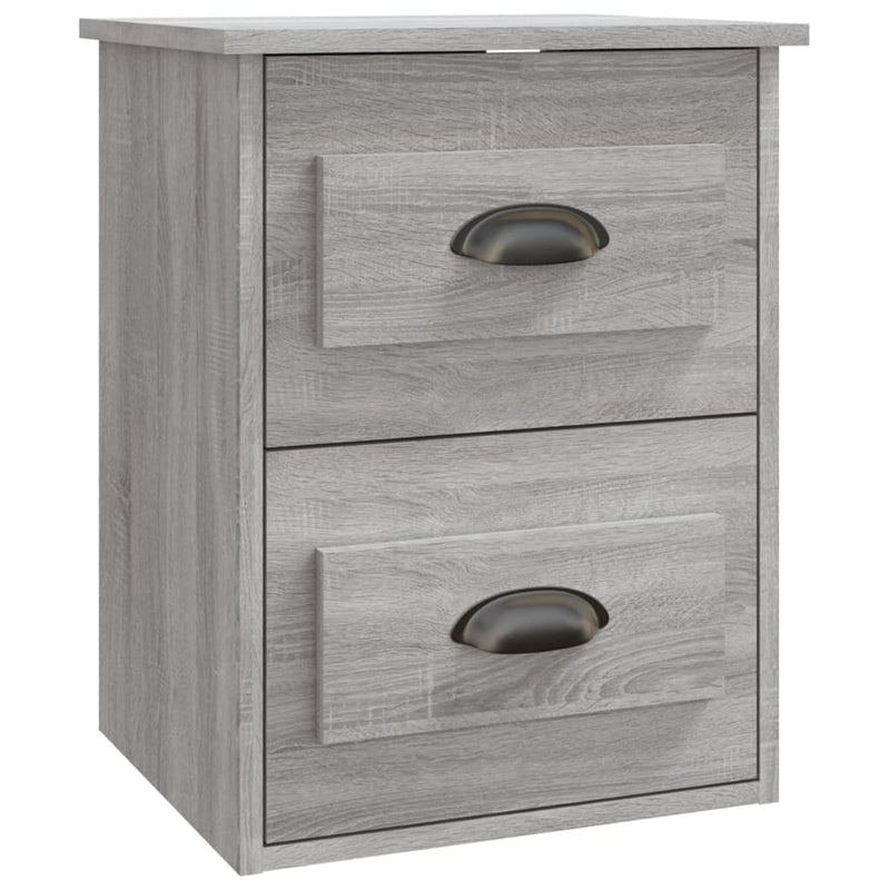 vidaXL 2 db szürke sonoma falra szerelhető éjjeliszekrény 41,5x36x53cm