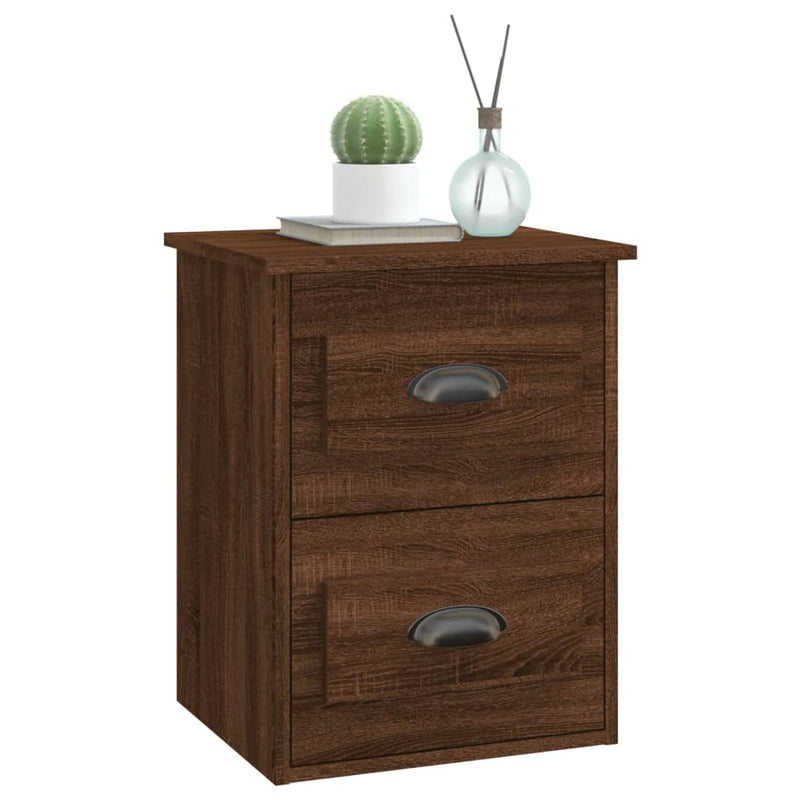 vidaXL 2db barna tölgyszínű falra szerelhető éjjeliszekrény 41,5x36x53