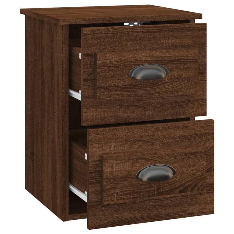 vidaXL 2db barna tölgyszínű falra szerelhető éjjeliszekrény 41,5x36x53