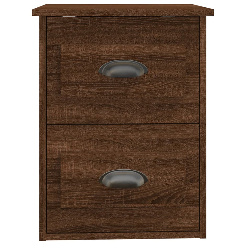 vidaXL 2db barna tölgyszínű falra szerelhető éjjeliszekrény 41,5x36x53