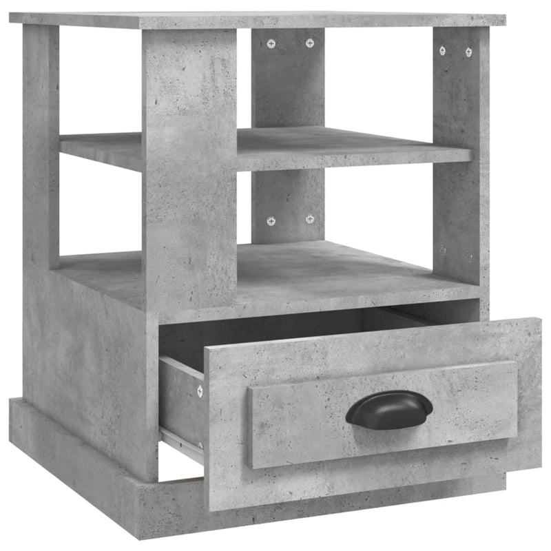 vidaXL betonszürke szerelt fa dohányzóasztal 50x50x60 cm