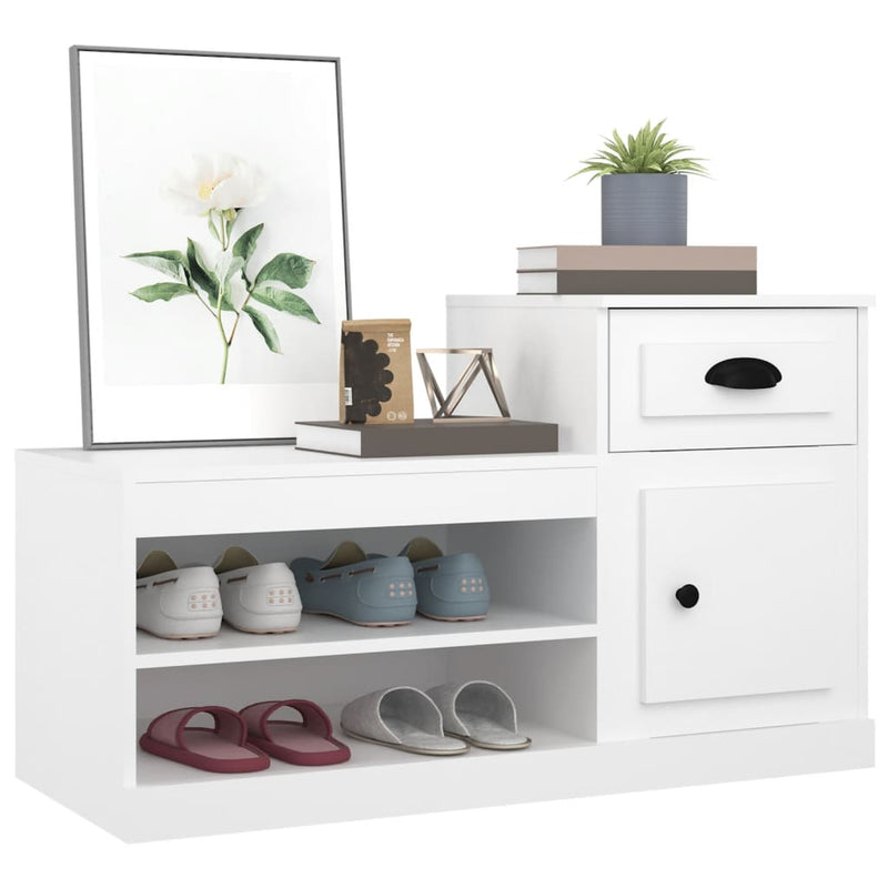 vidaXL fehér szerelt fa cipősszekrény 100x42x60 cm