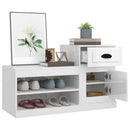 vidaXL magasfényű fehér szerelt fa cipőszekrény 100x42x60 cm