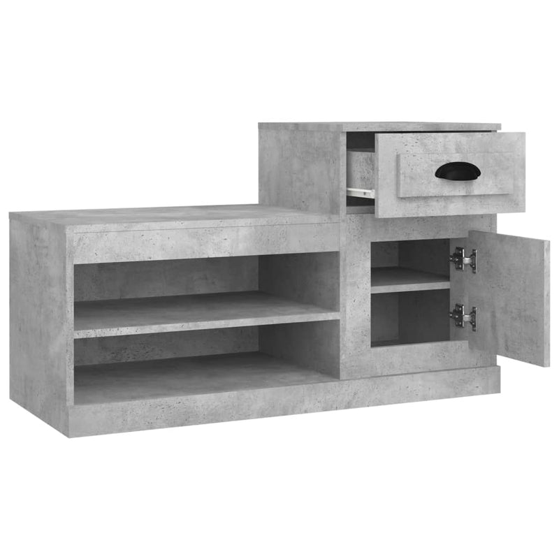 vidaXL betonszürke szerelt fa cipőszekrény 100 x 42 x 60 cm