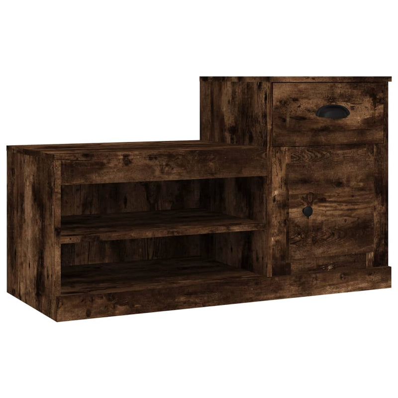 vidaXL füstös tölgy színű szerelt fa cipősszekrény 100x42x60 cm
