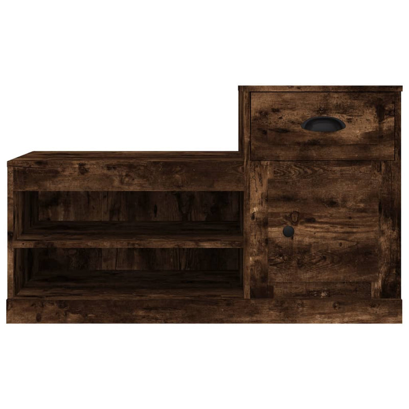 vidaXL füstös tölgy színű szerelt fa cipősszekrény 100x42x60 cm