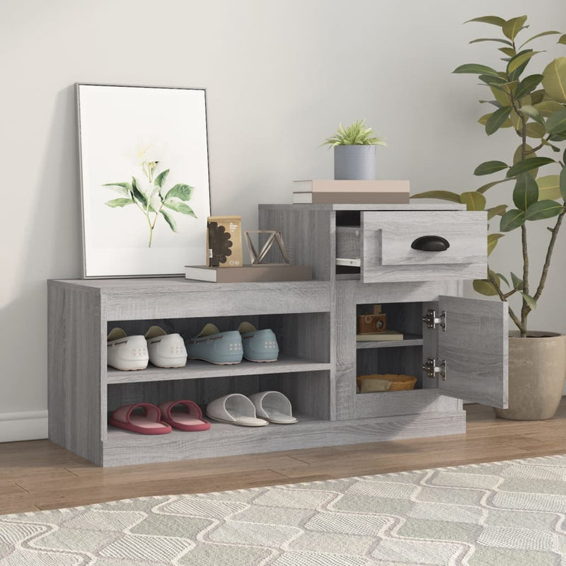 vidaXL szürke sonoma színű szerelt fa cipősszekrény 100x42x60 cm
