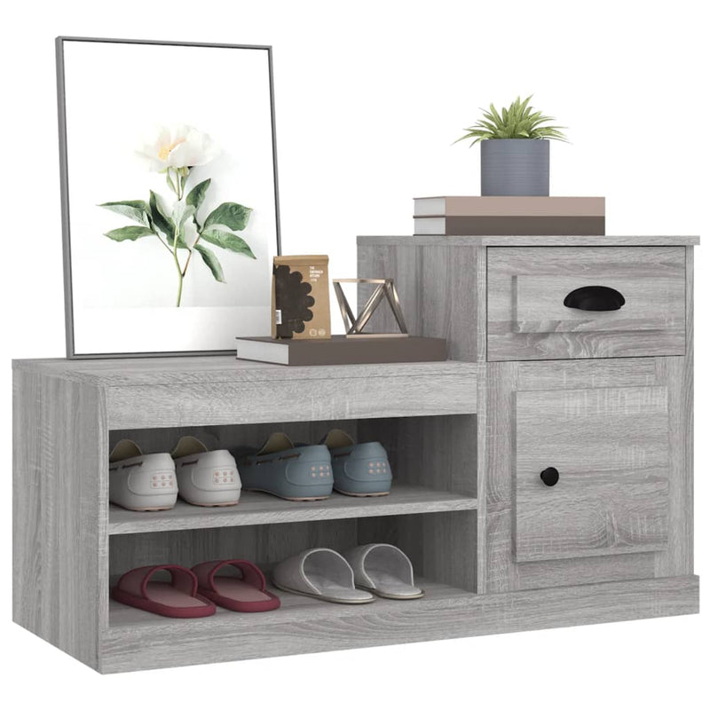 vidaXL szürke sonoma színű szerelt fa cipősszekrény 100x42x60 cm