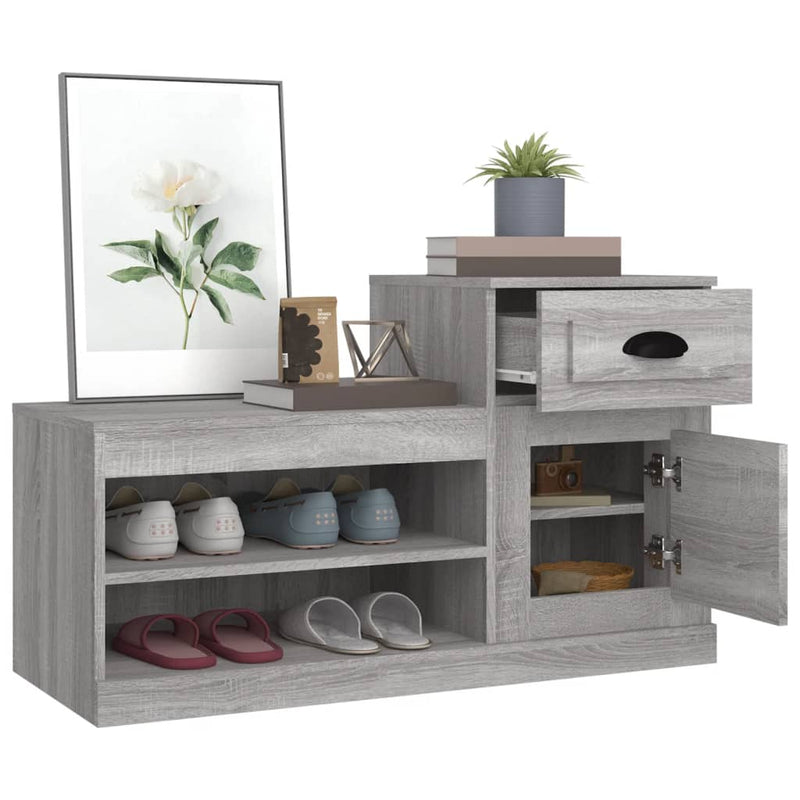 vidaXL szürke sonoma színű szerelt fa cipősszekrény 100x42x60 cm