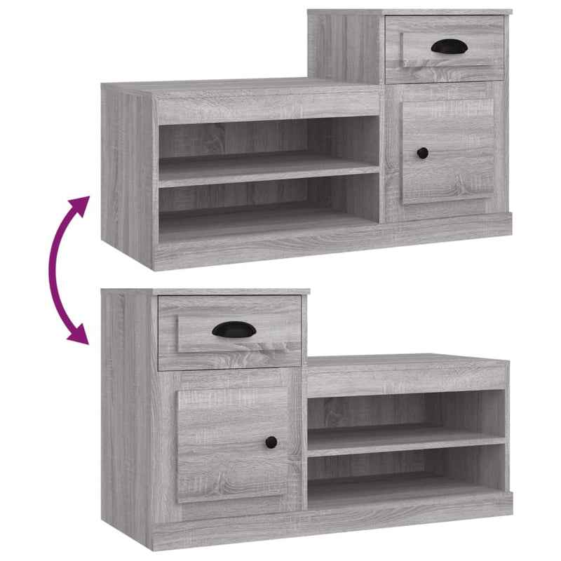 vidaXL szürke sonoma színű szerelt fa cipősszekrény 100x42x60 cm