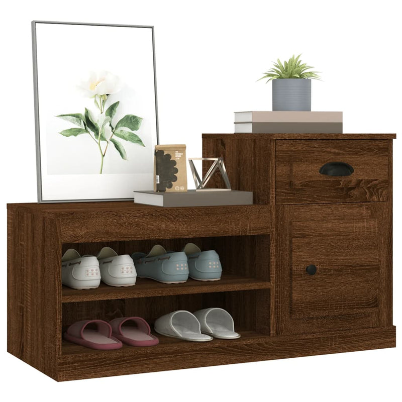 vidaXL barna tölgyszínű szerelt fa cipősszekrény 100x42x60 cm