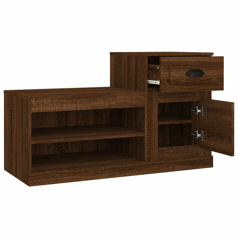vidaXL barna tölgyszínű szerelt fa cipősszekrény 100x42x60 cm