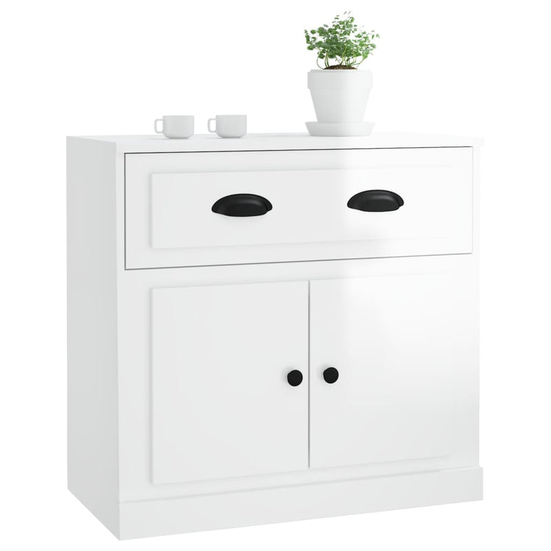vidaXL magasfényű fehér szerelt fa tálalószekrény 70x35,5x67,5 cm