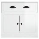 vidaXL magasfényű fehér szerelt fa tálalószekrény 70x35,5x67,5 cm