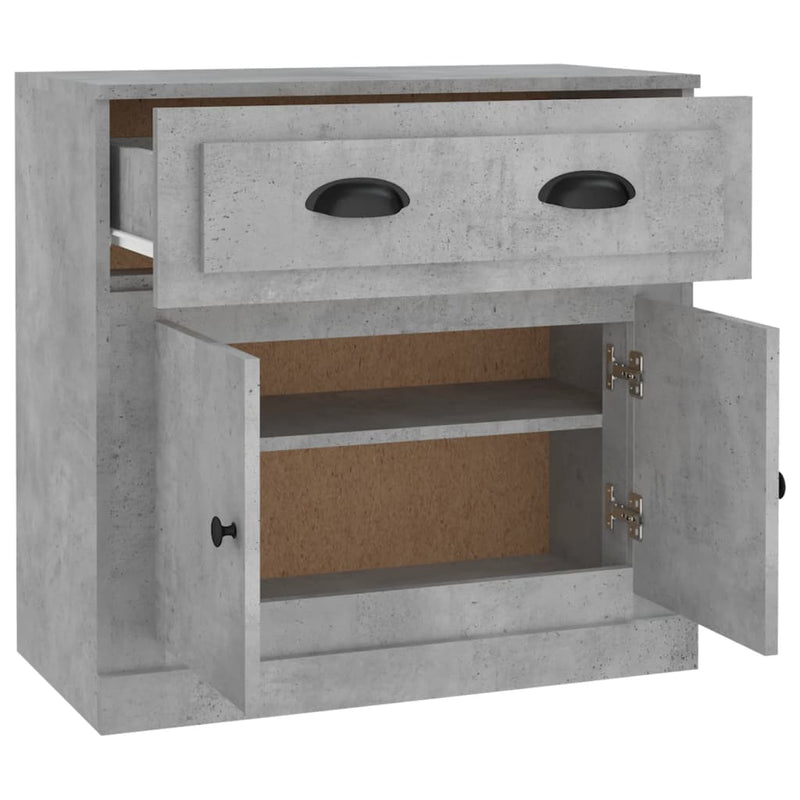 vidaXL betonszürke szerelt fa tálalószekrény 70x35,5x67,5 cm