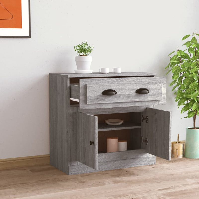 vidaXL szürke sonoma színű szerelt fa tálalószekrény 70x35,5x67,5 cm