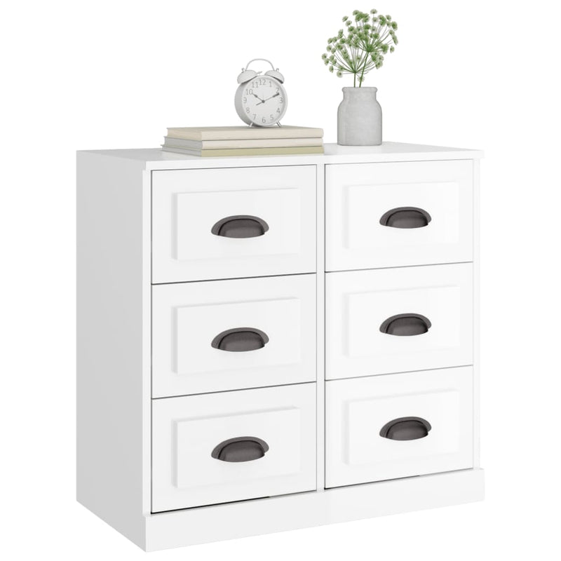 vidaXL magasfényű fehér szerelt fa tálalószekrény 70x35,5x67,5 cm