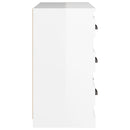 vidaXL magasfényű fehér szerelt fa tálalószekrény 70x35,5x67,5 cm