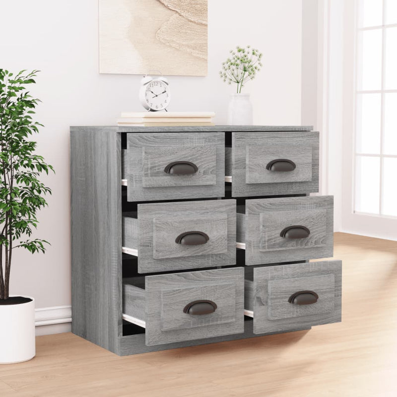 vidaXL szürke sonoma színű szerelt fa tálalószekrény 70x35,5x67,5 cm
