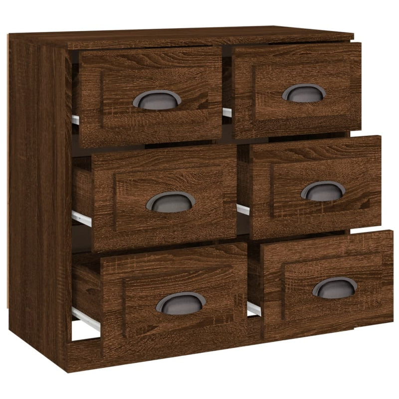 vidaXL barna tölgy színű szerelt fa tálalószekrény 70x35,5x67,5 cm