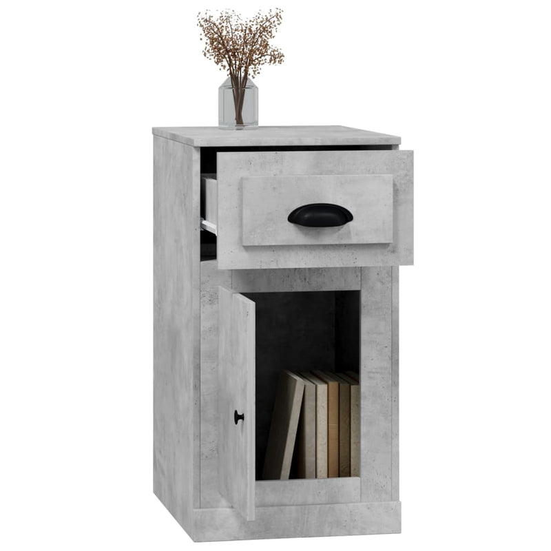 vidaXL betonszürke szerelt fa kisszekrény fiókkal 40 x 50 x 75 cm