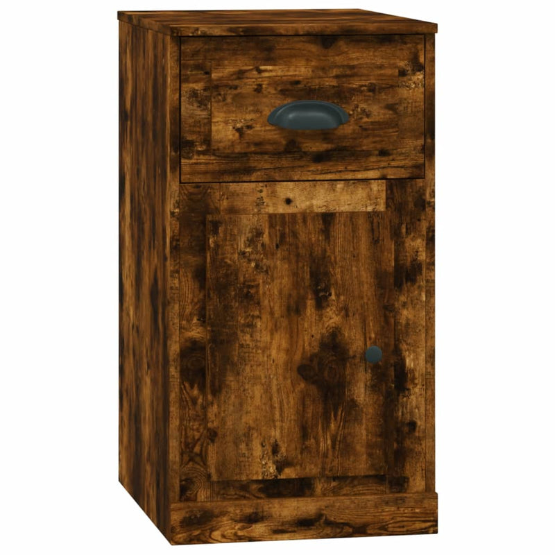 vidaXL füstös tölgy színű szerelt fa kisszekrény fiókkal 40x50x75 cm