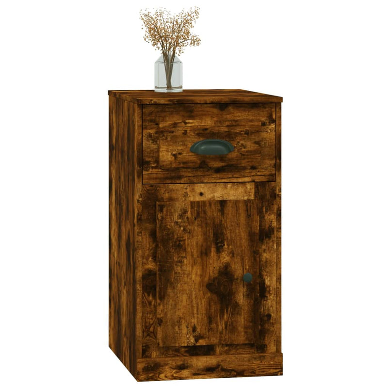 vidaXL füstös tölgy színű szerelt fa kisszekrény fiókkal 40x50x75 cm