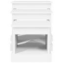 vidaXL 3 db fehér szerelt fa dohányzóasztal