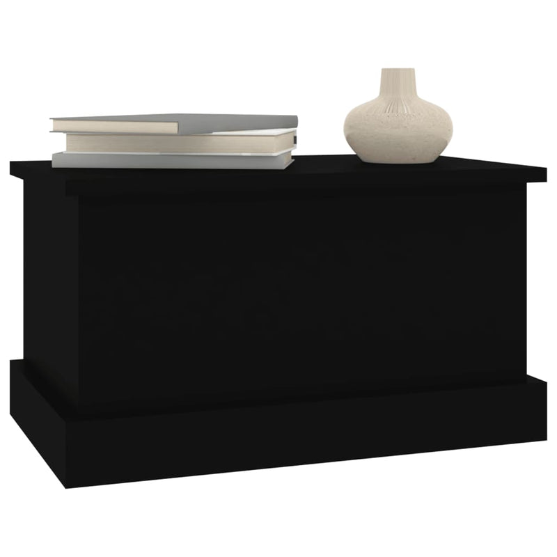 vidaXL fekete szerelt fa tárolóláda 50 x 30 x 28 cm