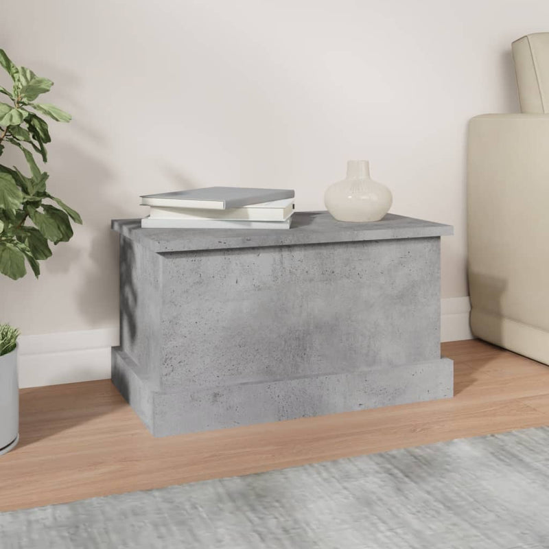 vidaXL betonszürke szerelt fa tárolóláda 50 x 30 x 28 cm