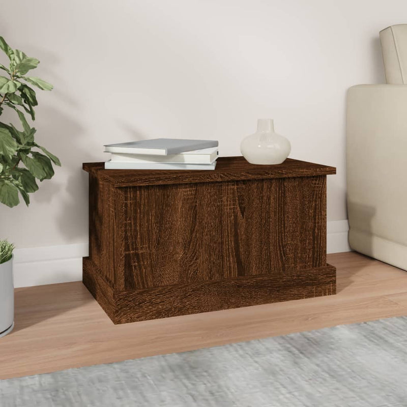 vidaXL barna tölgy színű szerelt fa tárolóláda 50x30x28 cm