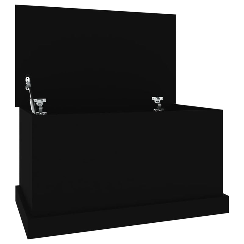 vidaXL fekete szerelt fa tárolóláda 70x40x38 cm