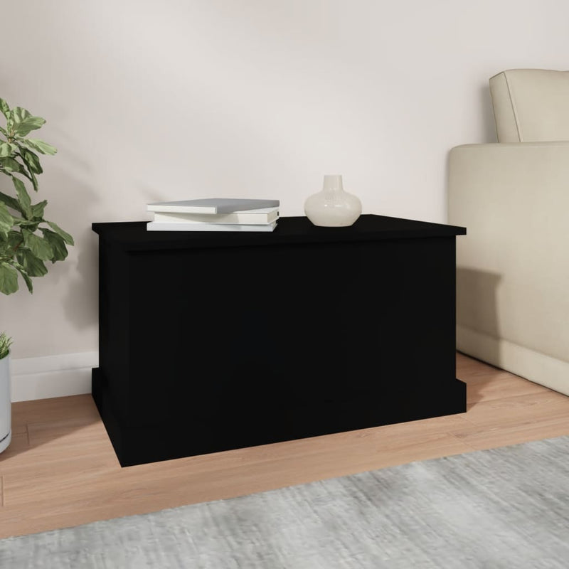 vidaXL fekete szerelt fa tárolóláda 70x40x38 cm