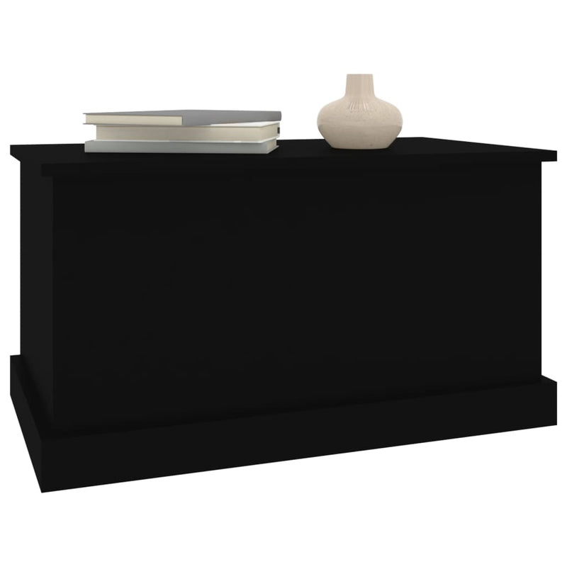 vidaXL fekete szerelt fa tárolóláda 70x40x38 cm