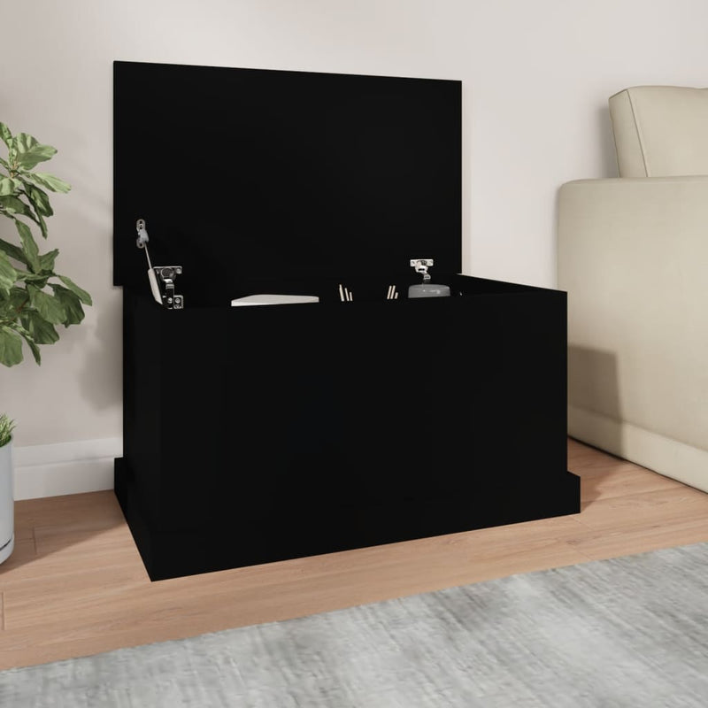 vidaXL fekete szerelt fa tárolóláda 70x40x38 cm