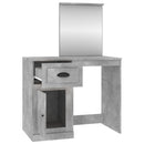 vidaXL betonszürke szerelt fa fésülködő asztal tükörrel 90x50x132,5 cm