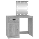 vidaXL szürke sonoma szerelt fa pipereasztal LED-del 90x50x132,5 cm