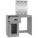 vidaXL szürke sonoma szerelt fa pipereasztal LED-del 90x50x132,5 cm