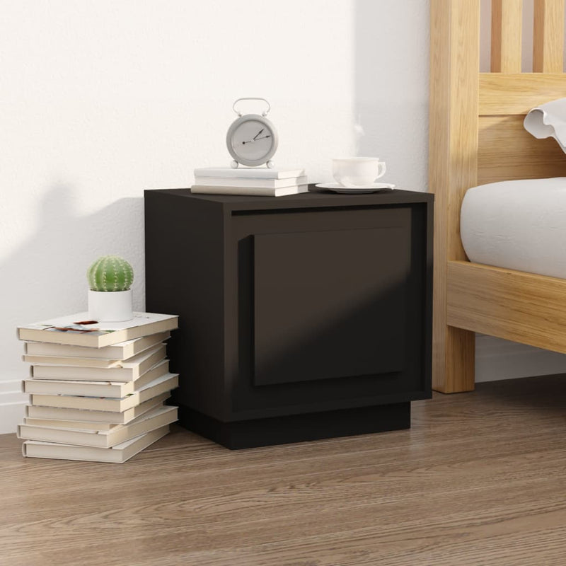 vidaXL 2 db fekete szerelt fa éjjeliszekrény 44x35x45 cm