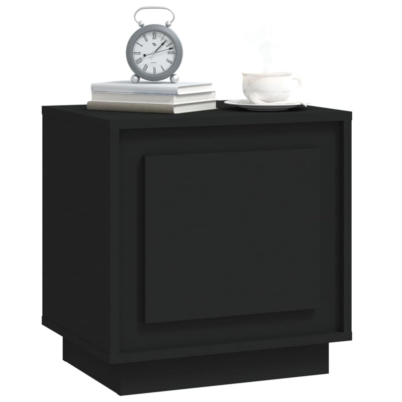 vidaXL 2 db fekete szerelt fa éjjeliszekrény 44x35x45 cm