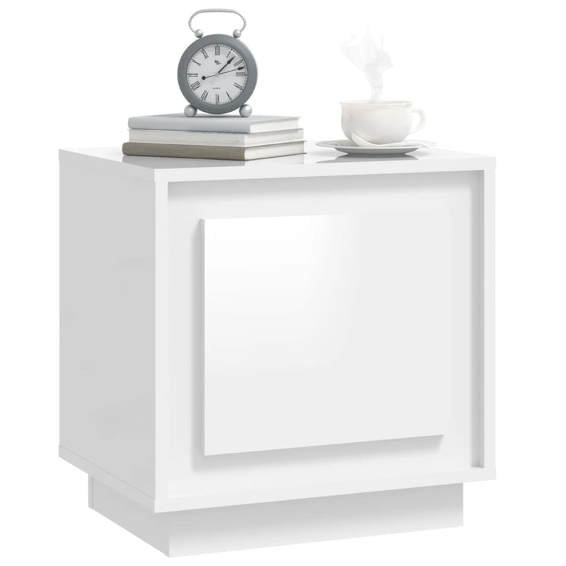 vidaXL 2 db magasfényű fehér szerelt fa éjjeliszekrény 44x35x45 cm