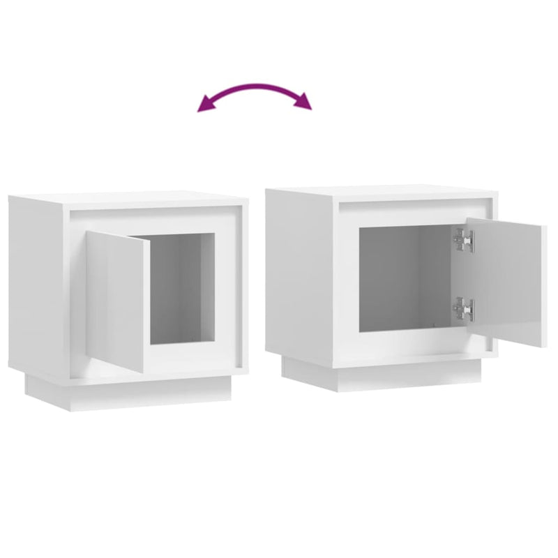 vidaXL 2 db magasfényű fehér szerelt fa éjjeliszekrény 44x35x45 cm