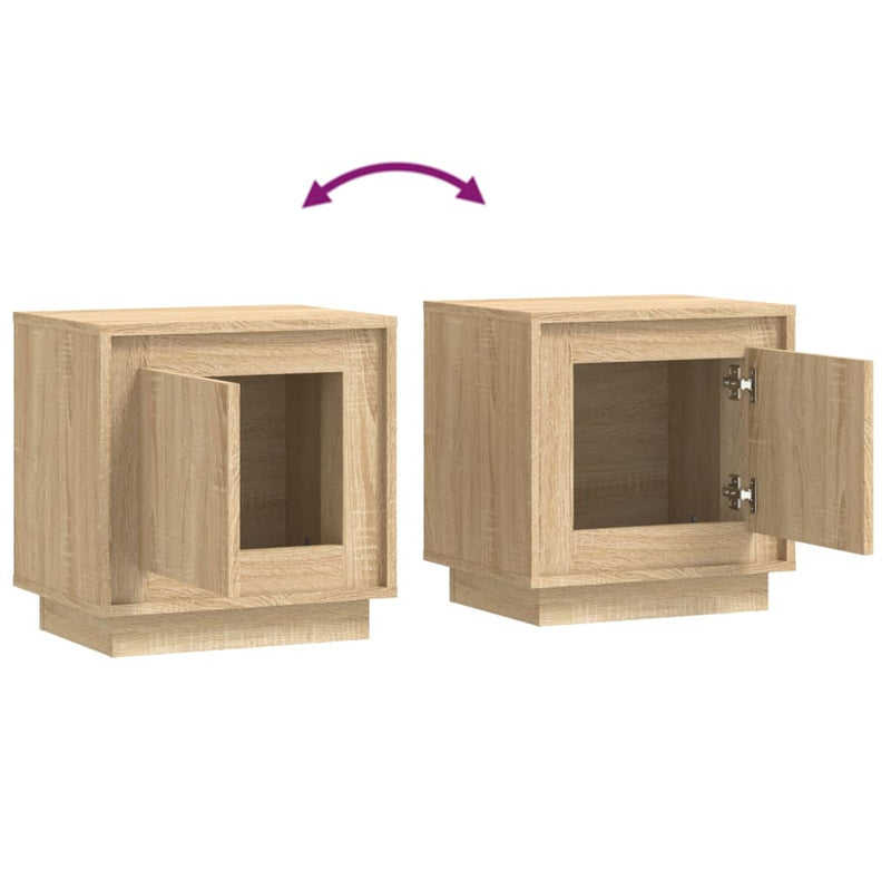 vidaXL 2 db sonoma tölgy színű szerelt fa éjjeliszekrény 44x35x45 cm