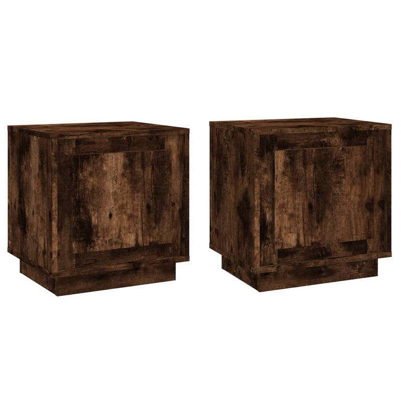 vidaXL 2 db füstös tölgy színű szerelt fa éjjeliszekrény 44x35x45 cm