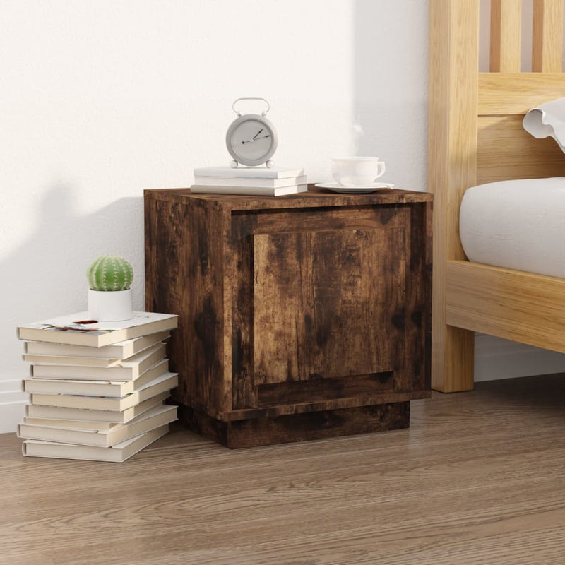 vidaXL 2 db füstös tölgy színű szerelt fa éjjeliszekrény 44x35x45 cm