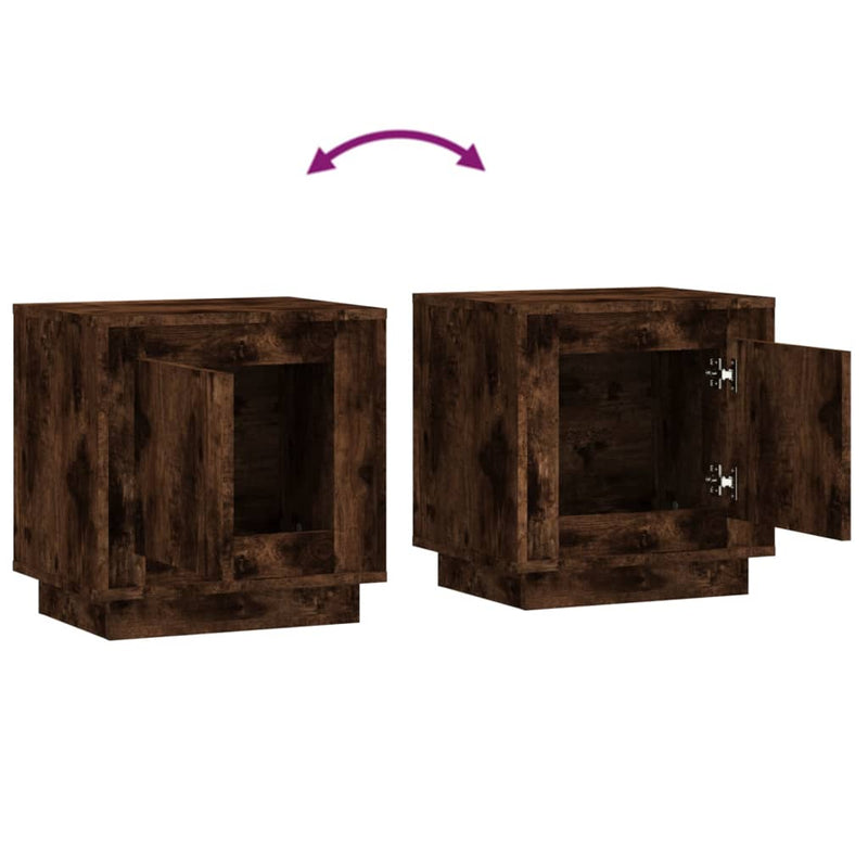 vidaXL 2 db füstös tölgy színű szerelt fa éjjeliszekrény 44x35x45 cm
