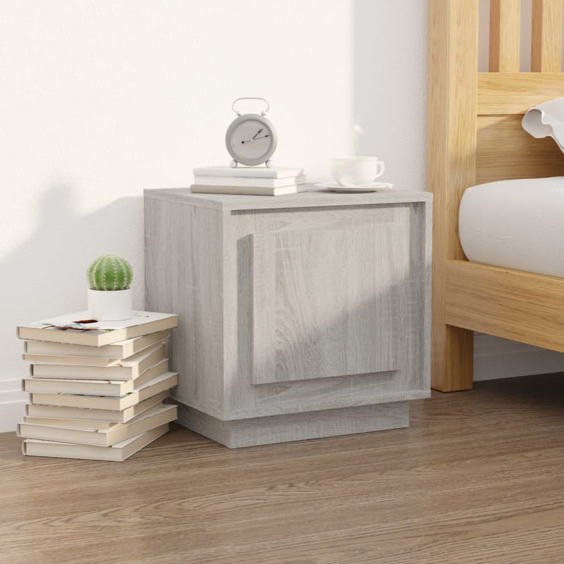 vidaXL 2 db szürke sonoma színű szerelt fa éjjeliszekrény 44x35x45 cm